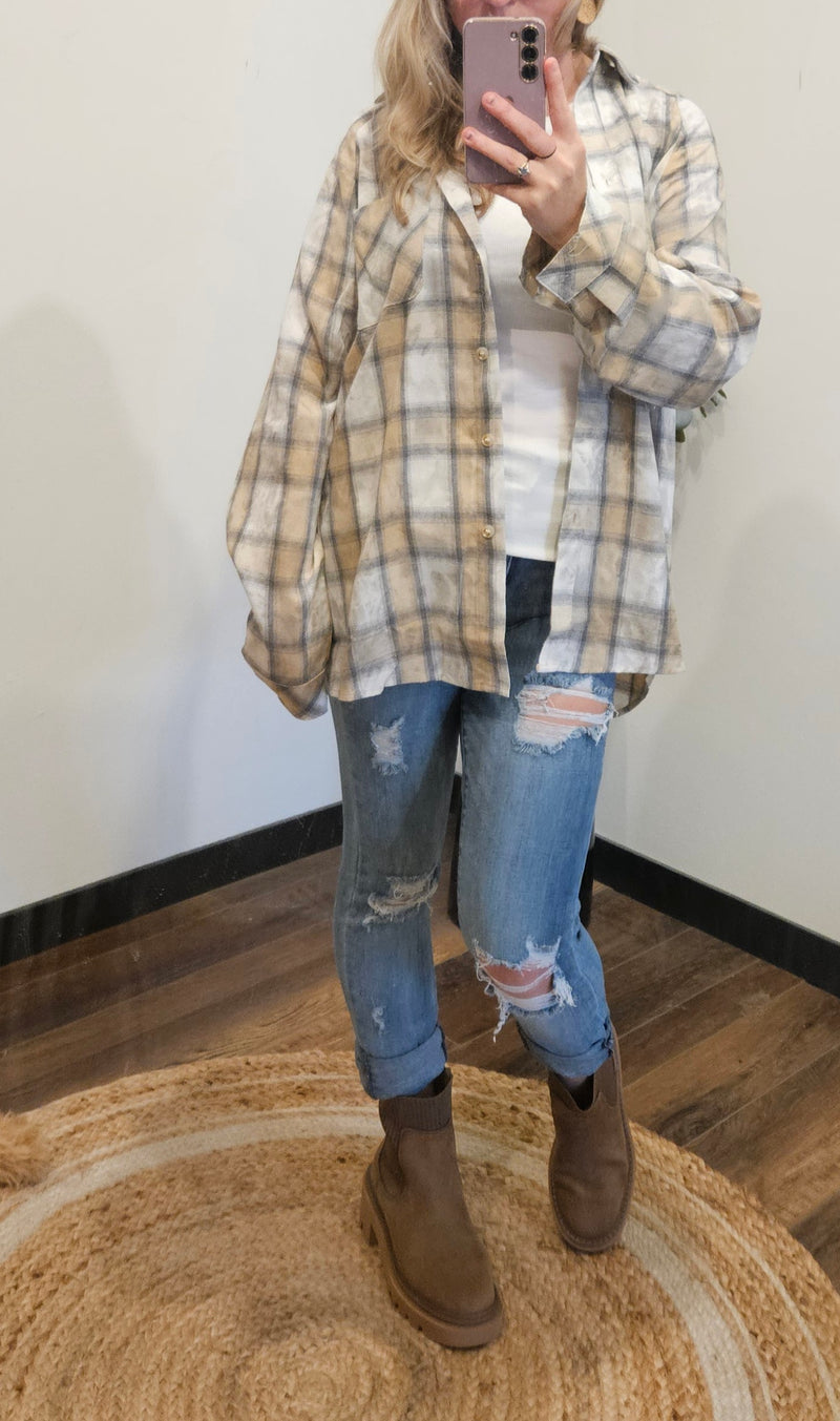 Carly Plaid Flannel Button Up